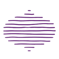 Purple line art of lines in a bindi shape