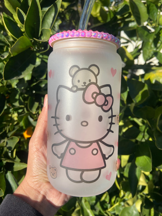 Hello Kitty and Friends Frosted Glass Cup