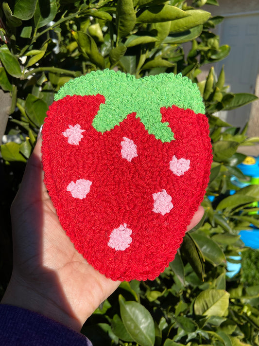 Strawberry Rug Coaster
